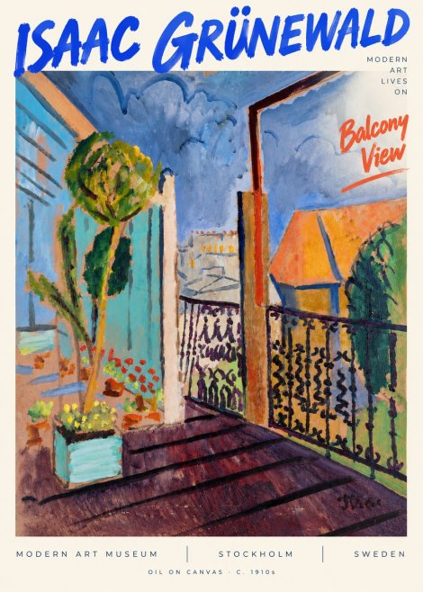 Isaac Grünewald The Balcony No6 - Juliste