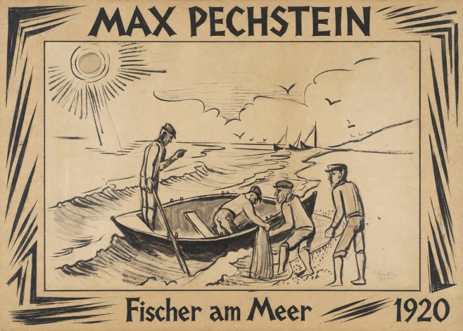 Max Pechstein Fischer Am Meer - 1920 No2 - Juliste