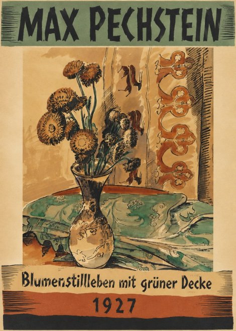 Max Pechstein Blumenstillleben Mit Grüner Decke No5 - Juliste