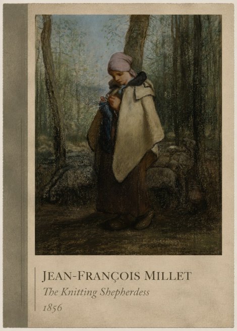 Jean-François Millet The Knitting Shepherdess · 1856 No2 - Juliste