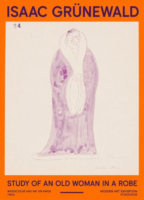 Isaac Grünewald Study of an Old Woman in a Robe No2 - Juliste
