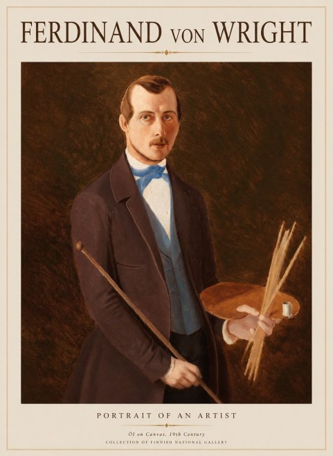 Ferdinand von Wright Portrait of an Artist No1 - Juliste