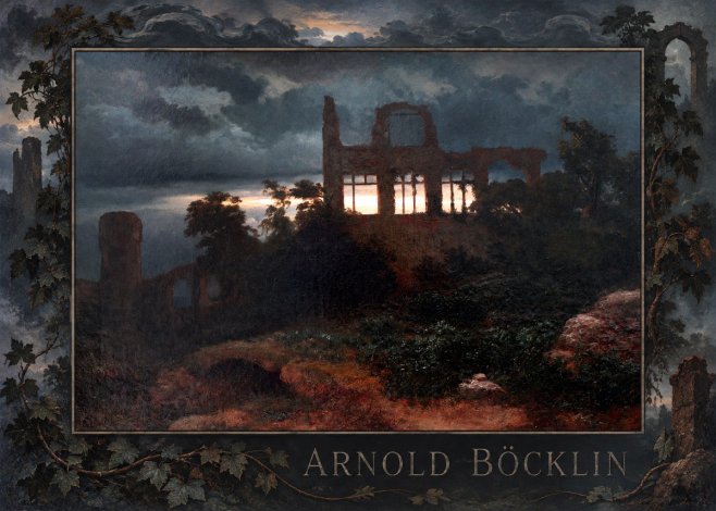 Arnold Böcklin Ruined Castle No4 - Juliste