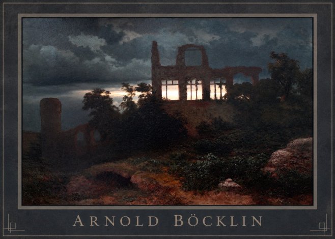 Arnold Böcklin Ruined Castle No6 - Juliste
