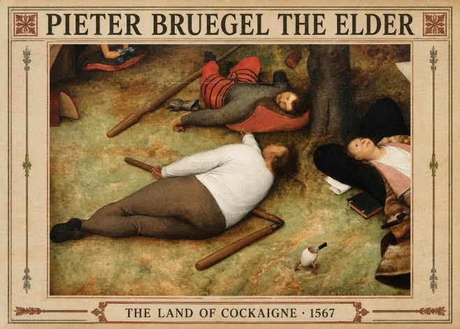 Pieter Bruegel The Land of Cockaigne I No3 - Juliste