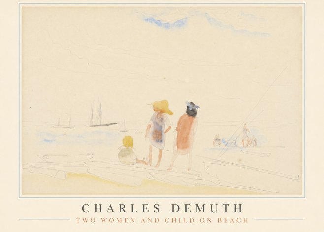 Charles Demuth Two Women and Child on Beach No1 - Juliste