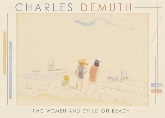 Charles Demuth Two Women and Child on Beach No2 - Juliste