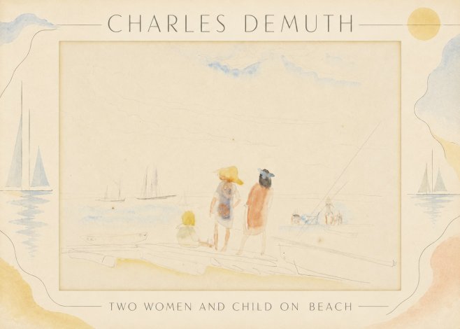 Charles Demuth Two Women and Child on Beach No3 - Juliste