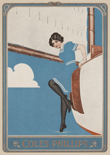Coles Phillips Woman on a Yacht No1 - Juliste