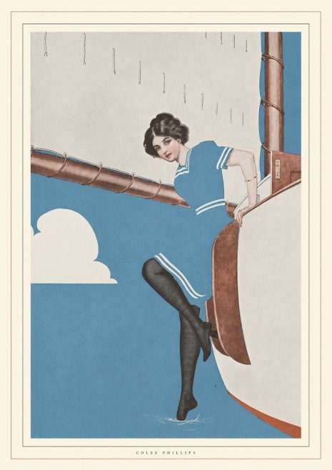 Coles Phillips Woman on a Yacht No4 - Juliste