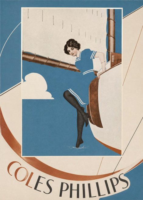 Coles Phillips Woman on a Yacht No6 - Juliste