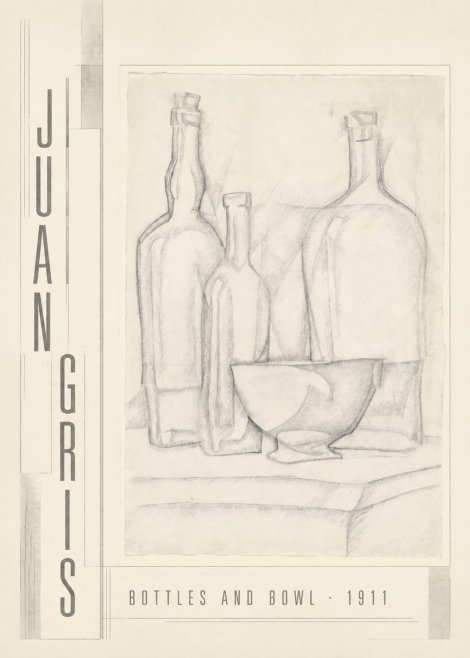 Juan Gris Bottles and Bowl No3 - Juliste