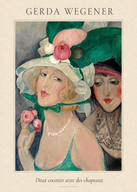 Gerda Wegener Deux Cocottes Avec Des Chapeaux No4 - Juliste