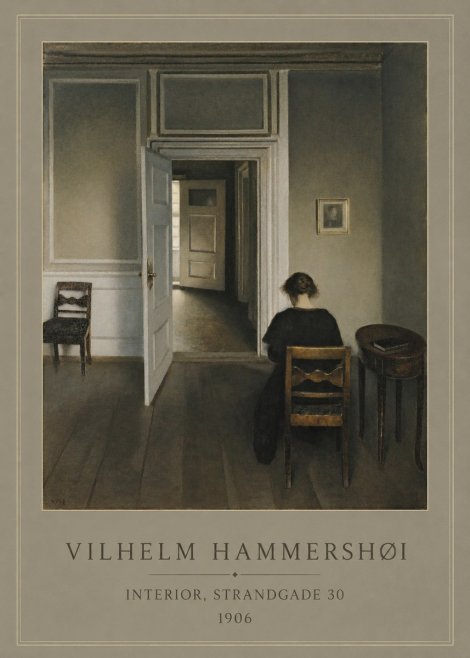 Vilhelm Hammershøi Interior, Strandgade 30 II No1 - Juliste
