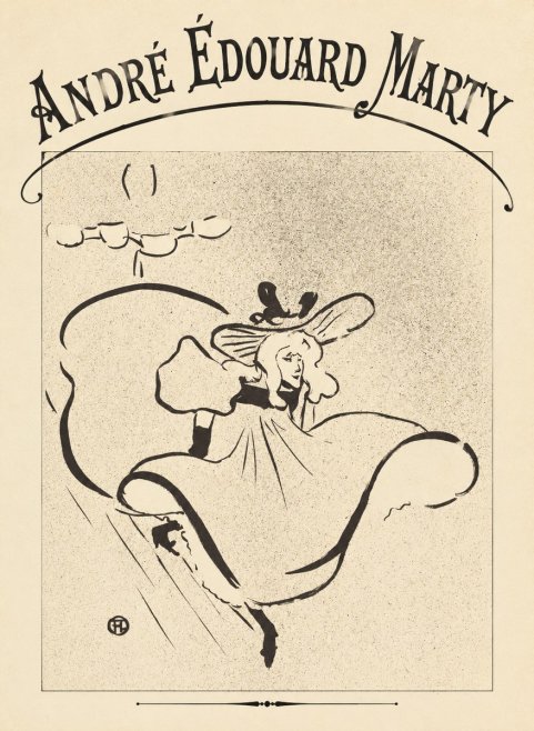 André Édouard Marty Elegant Woman with Hat No4 - Juliste