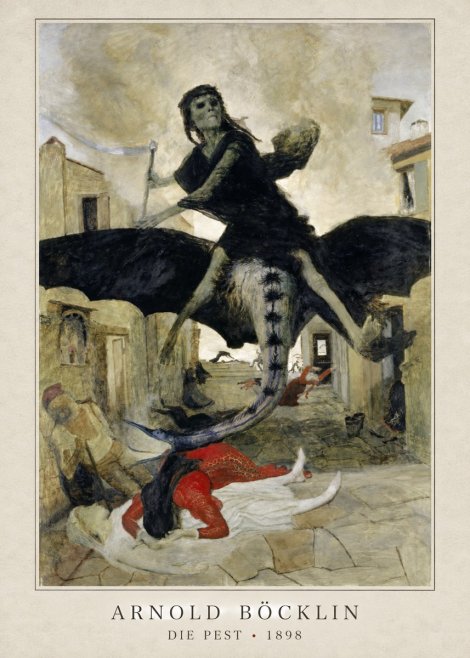 Arnold Böcklin Die Pest II No2 - Juliste