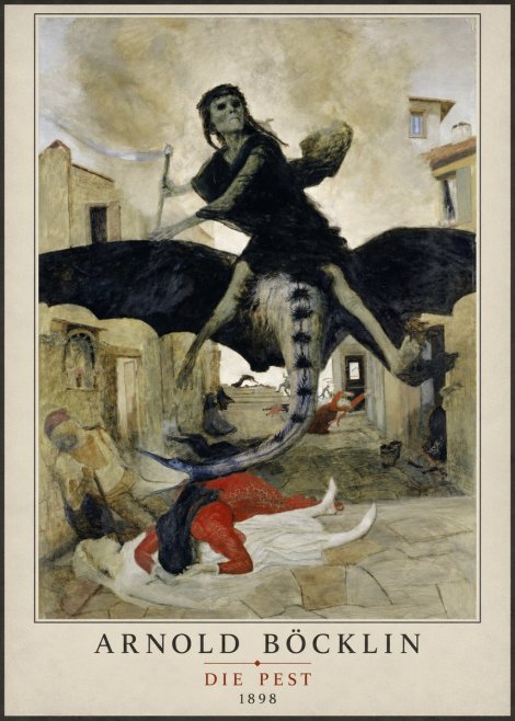 Arnold Böcklin Die Pest II No3 - Juliste