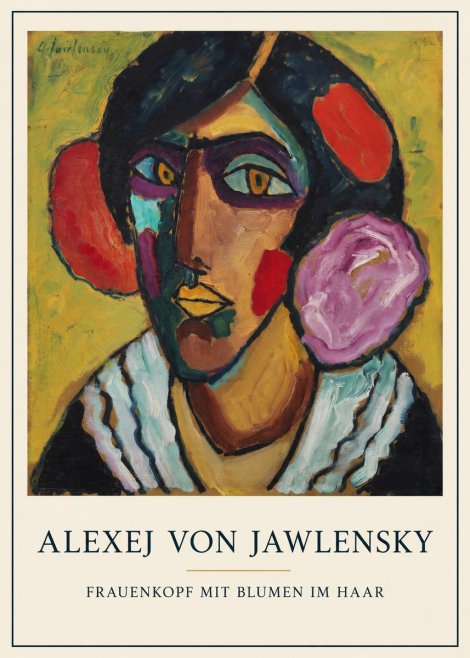 Alexej von Jawlensky Frauenkopf Mit Blumen Im Haar No5 - Juliste
