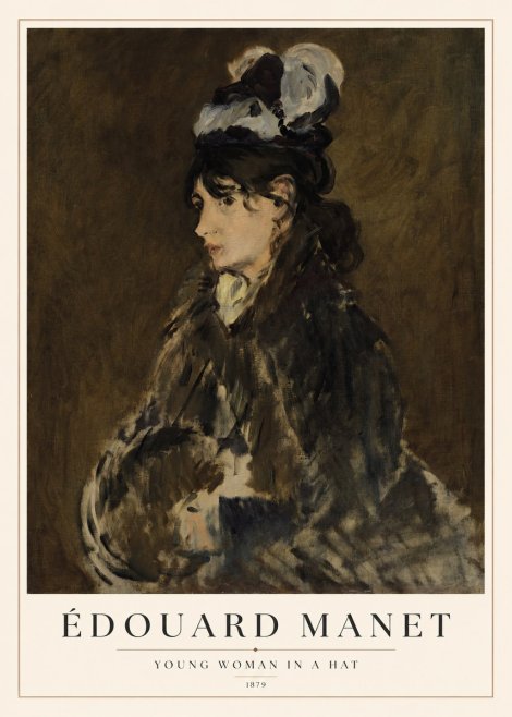 Édouard Manet Young Woman in a Hat I No1 - Juliste