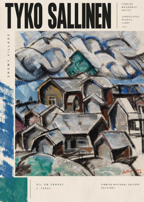Tyko Sallinen Snowy Village No5 - Juliste