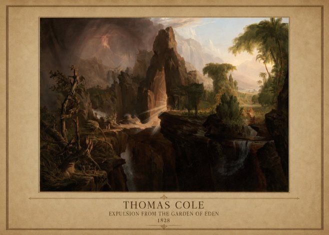 Thomas Cole Expulsion from the Garden of Eden II No1 - Juliste