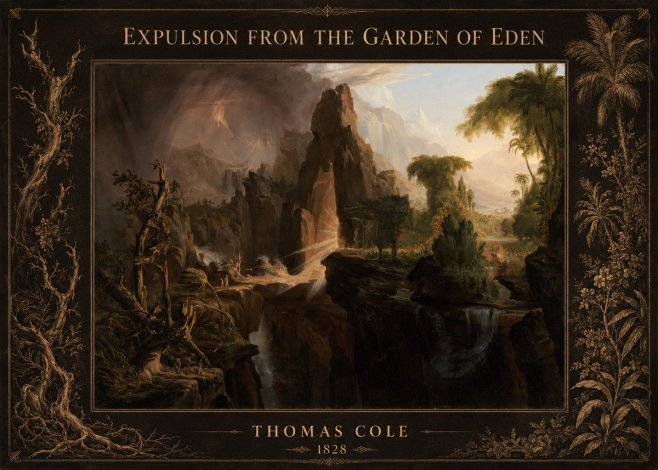 Thomas Cole Expulsion from the Garden of Eden II No6 - Juliste