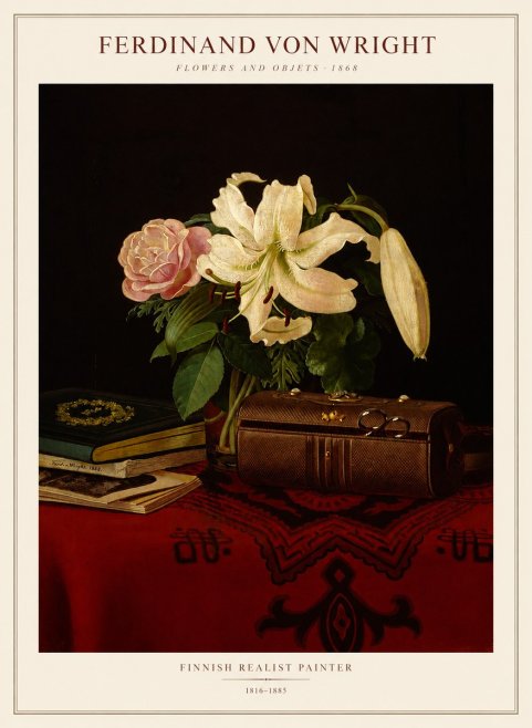 Ferdinand von Wright Flowers and Objets No1 - Juliste