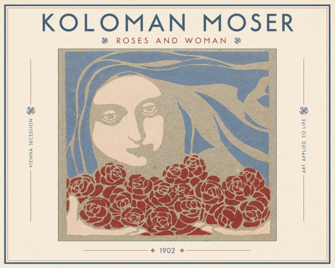 Koloman Moser Roses and Woman No3 - Juliste
