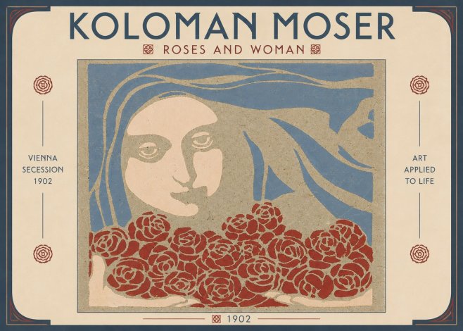 Koloman Moser Roses and Woman No6 - Juliste
