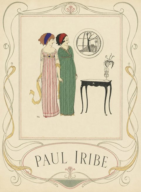 Paul Iribe Two Women in Elegant Dresses No3 - Juliste