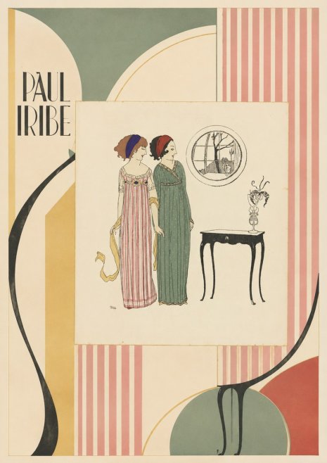Paul Iribe Two Women in Elegant Dresses No4 - Juliste