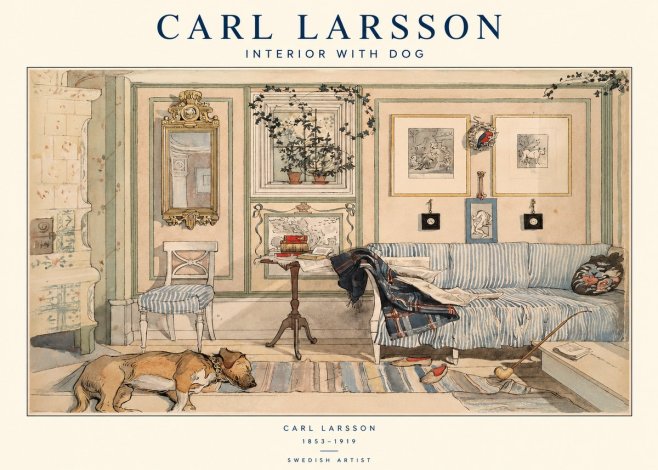 Carl Larsson Interior with Dog No1 - Juliste