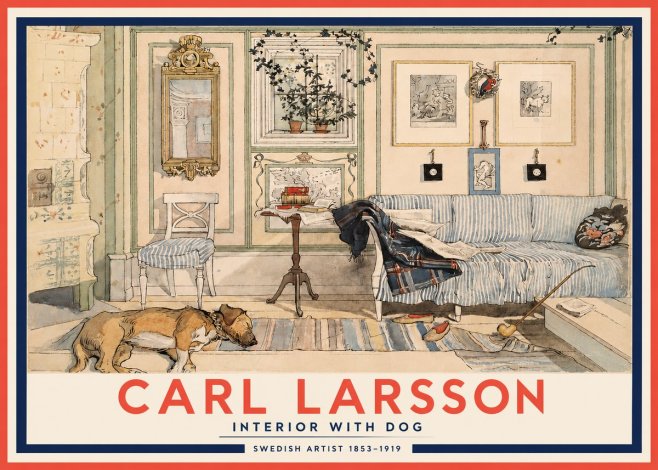 Carl Larsson Interior with Dog No3 - Juliste