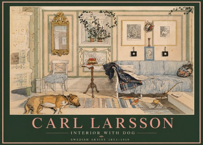 Carl Larsson Interior with Dog No4 - Juliste