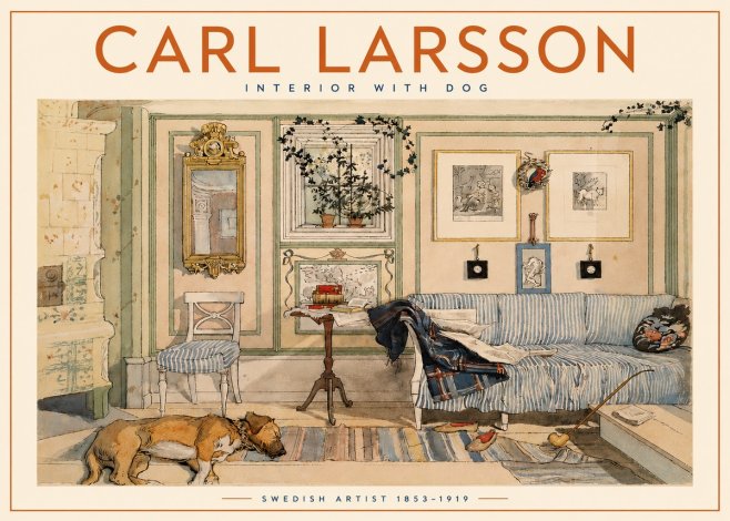 Carl Larsson Interior with Dog No5 - Juliste