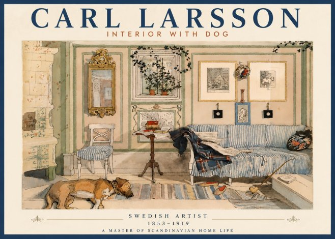 Carl Larsson Interior with Dog No6 - Juliste