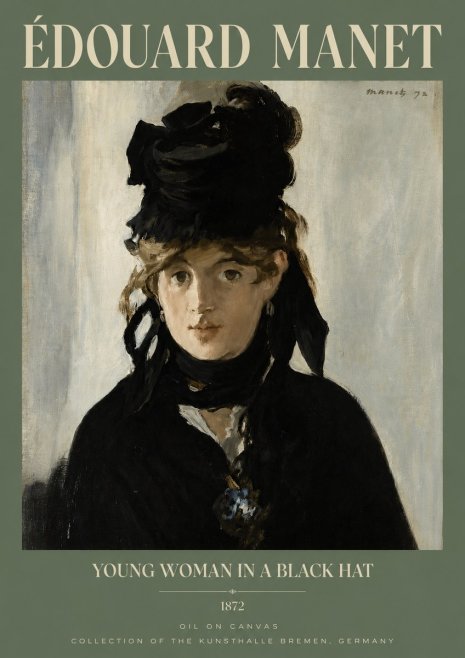 Édouard Manet Young Woman in a Black Hat I No3 - Juliste