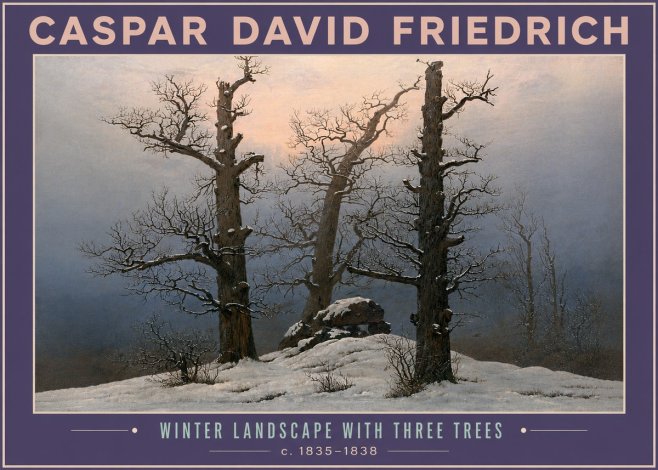 Caspar David Friedrich The Three Trees in the Snow No6 - Juliste