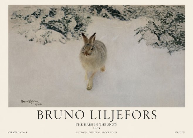 Bruno Liljefors The Hare in the Snow No1 - Juliste