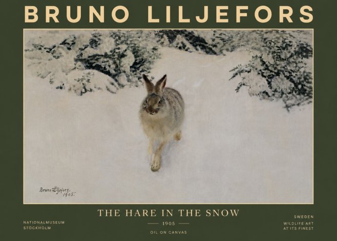 Bruno Liljefors The Hare in the Snow No6 - Juliste
