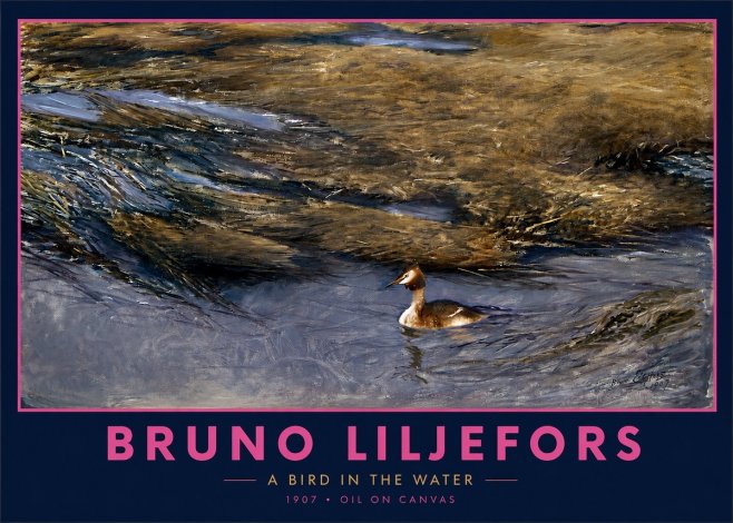 Bruno Liljefors A Bird in the Water No2 - Juliste