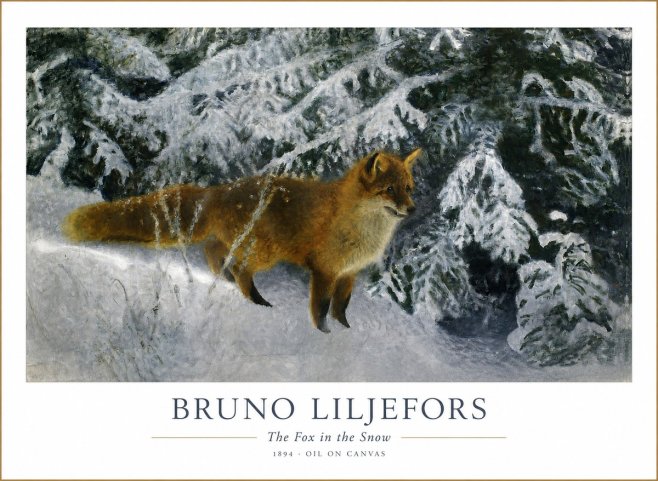 Bruno Liljefors The Fox in the Snow No1 - Juliste