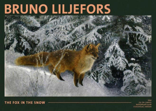 Bruno Liljefors The Fox in the Snow No2 - Juliste