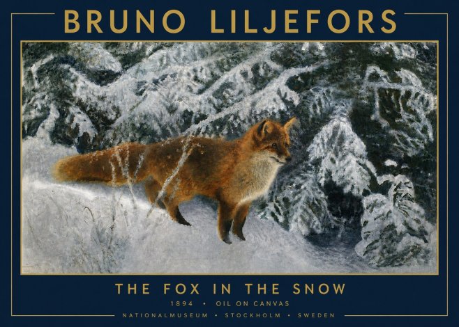 Bruno Liljefors The Fox in the Snow No5 - Juliste