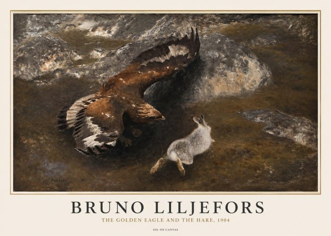 Bruno Liljefors The Golden Eagle and the Hare, 1904 No1 - Juliste