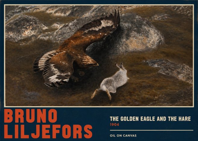 Bruno Liljefors The Golden Eagle and the Hare, 1904 No2 - Juliste