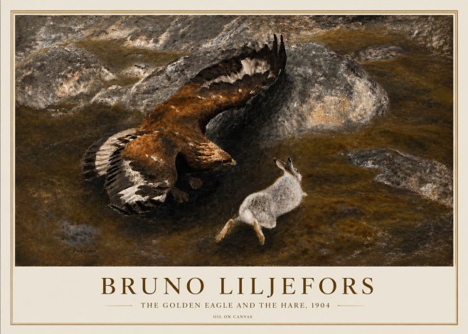 Bruno Liljefors The Golden Eagle and the Hare, 1904 No3 - Juliste