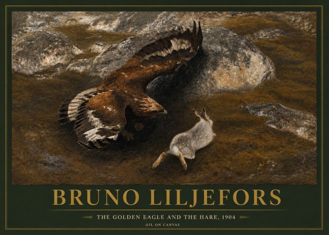 Bruno Liljefors The Golden Eagle and the Hare, 1904 No5 - Juliste