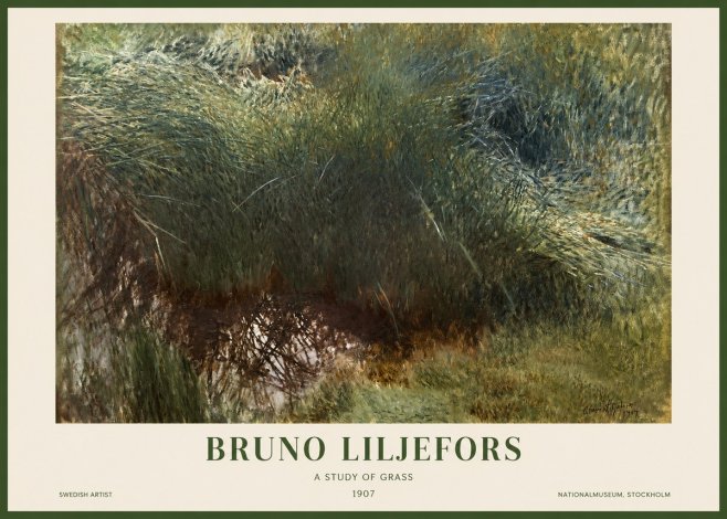 Bruno Liljefors A Study of Grass No1 - Juliste