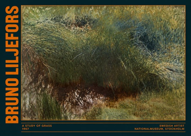Bruno Liljefors A Study of Grass No2 - Juliste